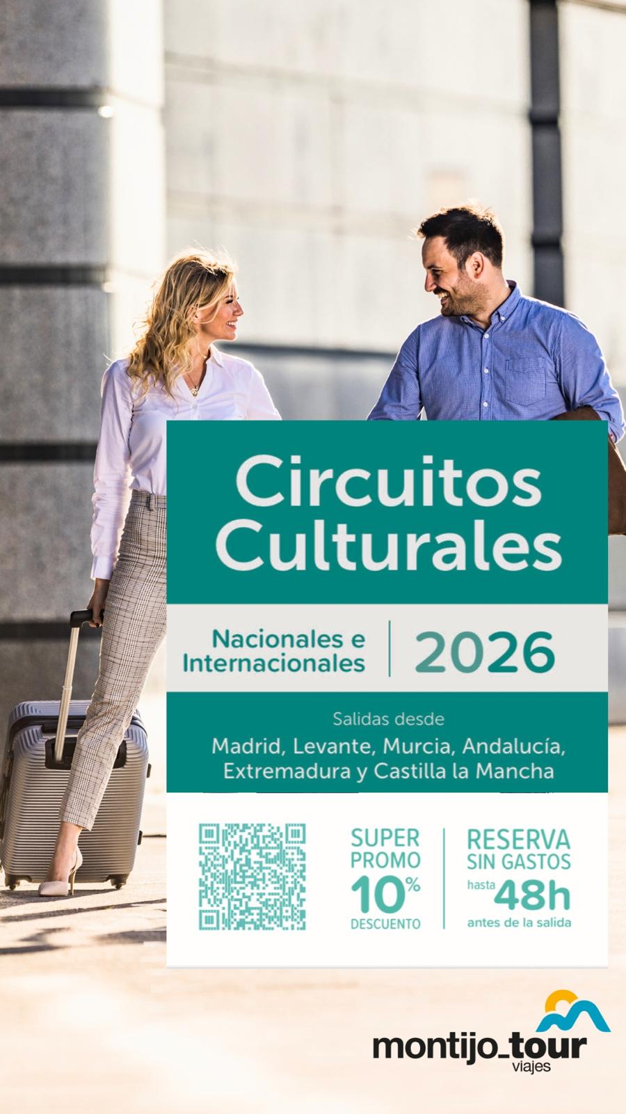 Circuitos Culturales 2026 con Montijo Tour | Viajes nacionales e internacionales desde Extremadura y España
