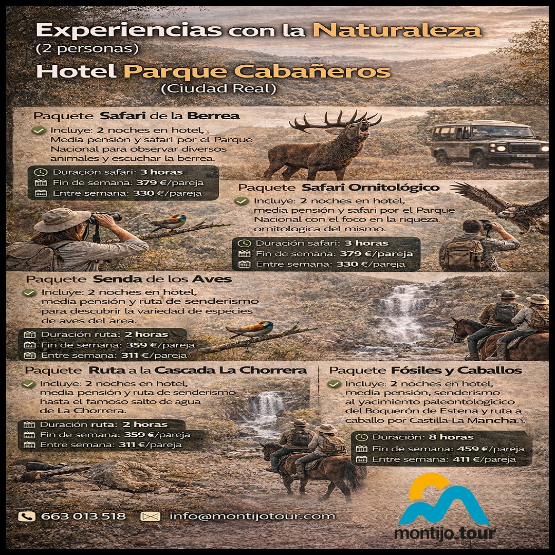 HOTEL CABAÑEROS, CIUDAD REAL, 2026, EXPERIENCIAS TURISTICAS, VISITAS Y RUTAS