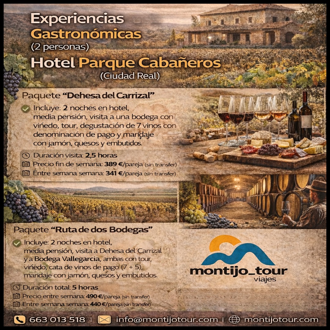 HOTEL CABAÑEROS, CIUDAD REAL, 2026, EXPERIENCIAS GASTRONOMICAS
