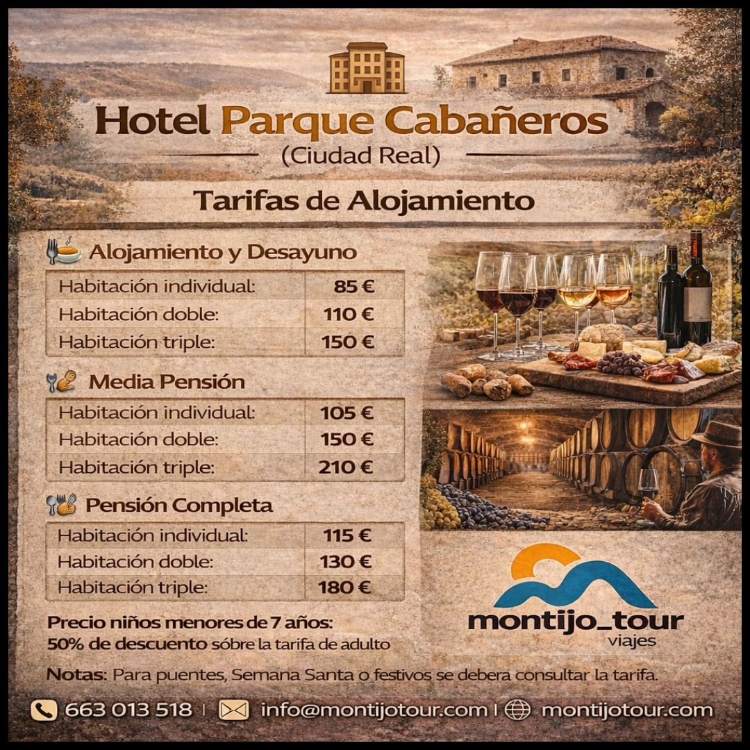 HOTEL CABAÑEROS, CIUDAD REAL, 2026, ALOJAMIENTOS