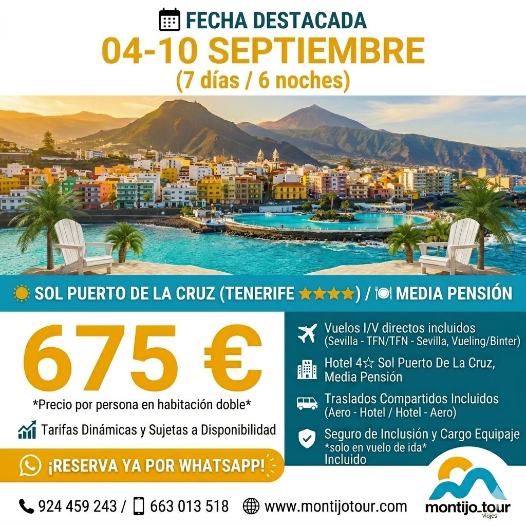 Tenerife, Septiembre, Vuelos y HOtel