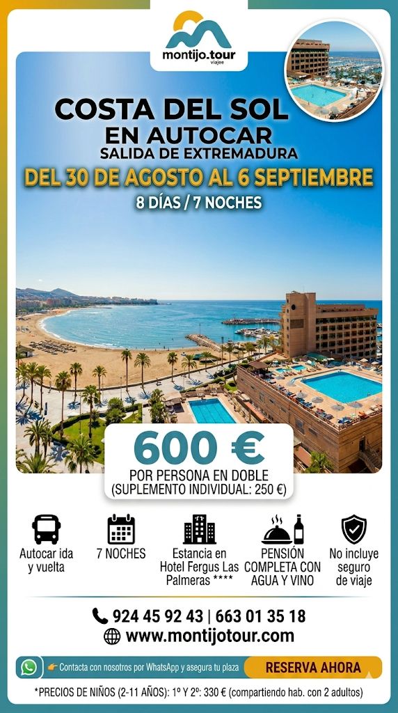 Septiembre, Costa del Sol, HOtel y playa, 7 días