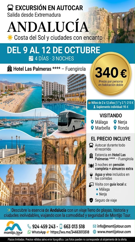 Andalucia, Autocar, Circuito, pension completa