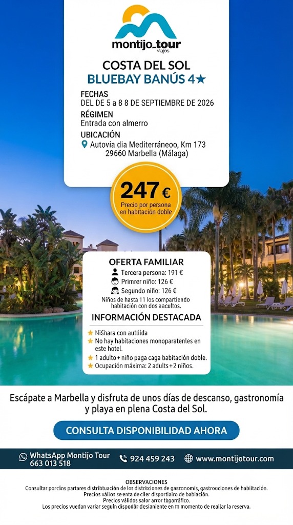 Costa del Sol, Bluebay Banus, Marbella, Septiembre, hotel, playa, supoer oferta