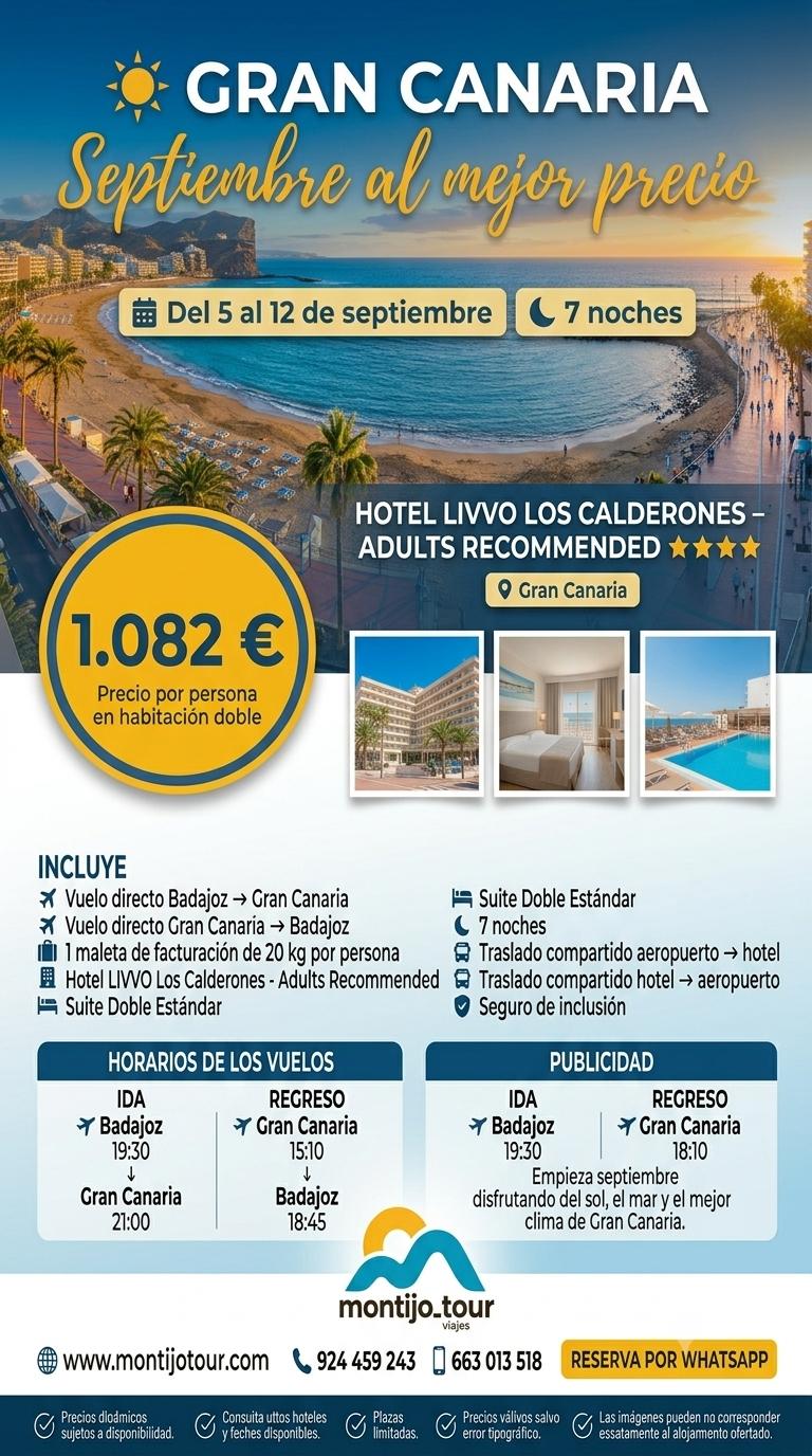 Gran Canaria, septiembre, vuelos, hotel