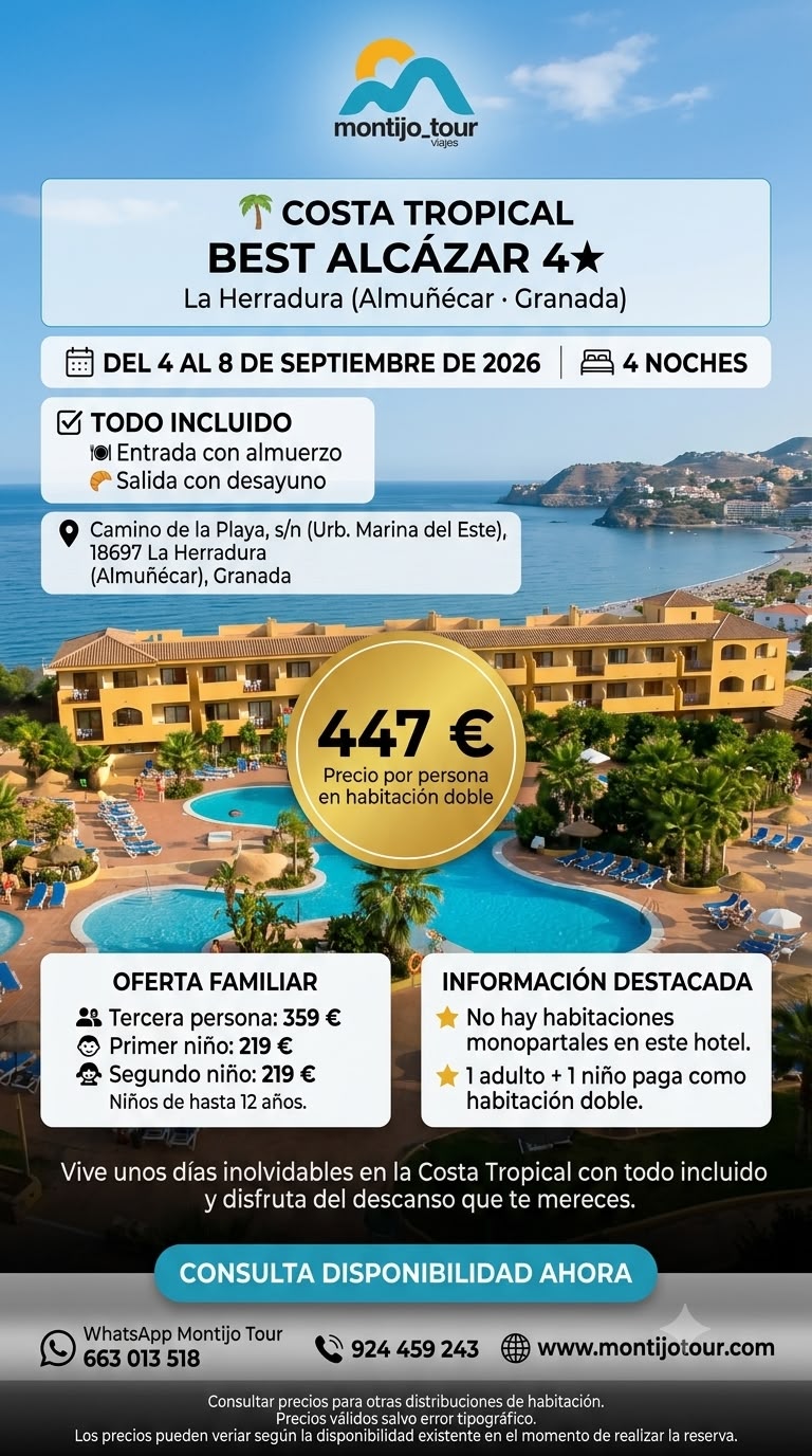 Granada, Almuñecar, septiembre, 4 noches, super oferta