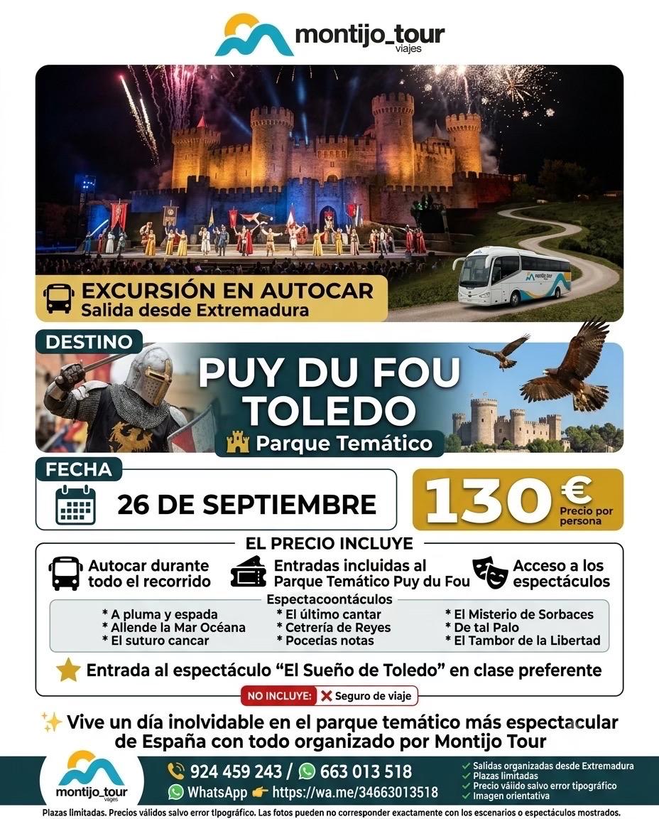 PUy do Fou, Autocar, septiembre, espectaculos incluidos