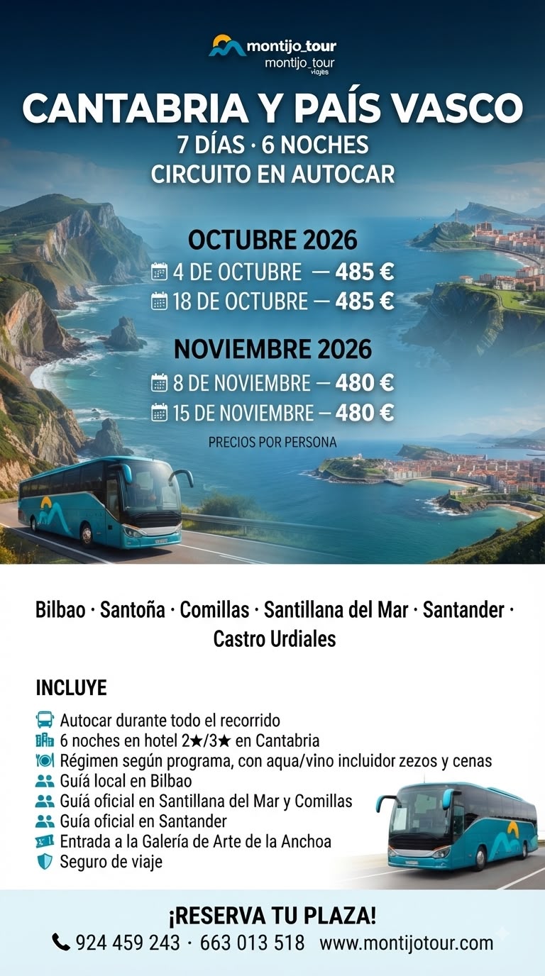Cantabria y Pais Vasco, Circuitos, octubre y noviembre, 6 noches