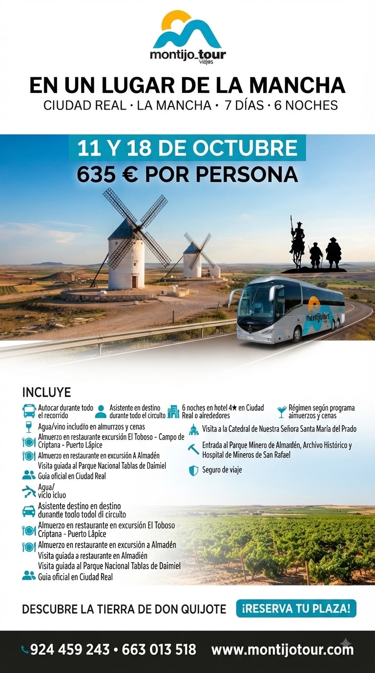 Ciudad Real, La Mancha, Circuito con Autobus, Octubre