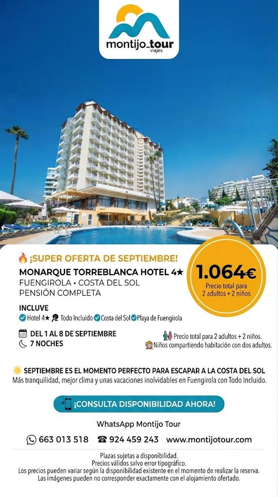 Fuengirola, Septiembre, del 1 al 8 de septiembre, pension completa