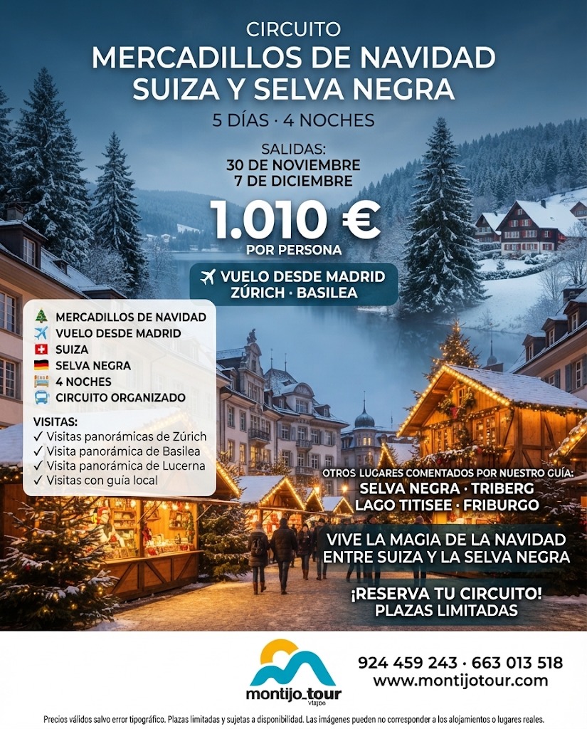 Mercadillos Navidad, Suiza y Selva Negra, 4 noches
