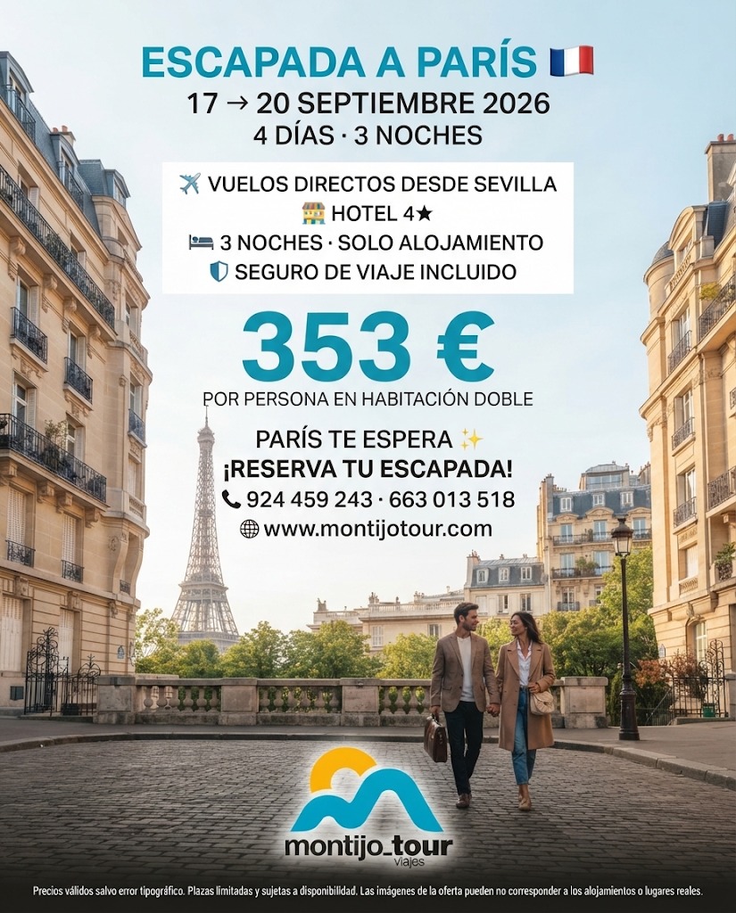 París, Septiembre, desde Sevilla, 3 noches