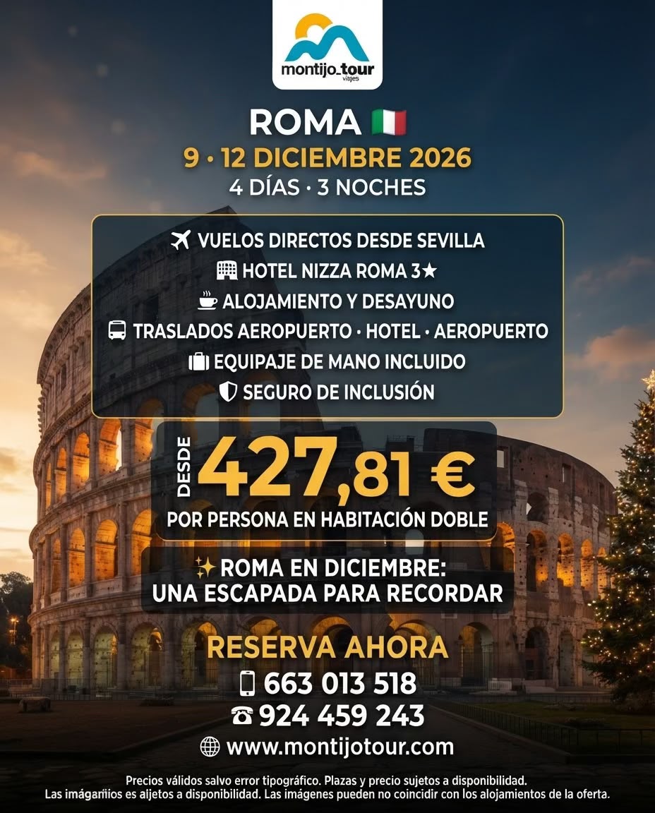 Roma, Diciembre, 3 noches,