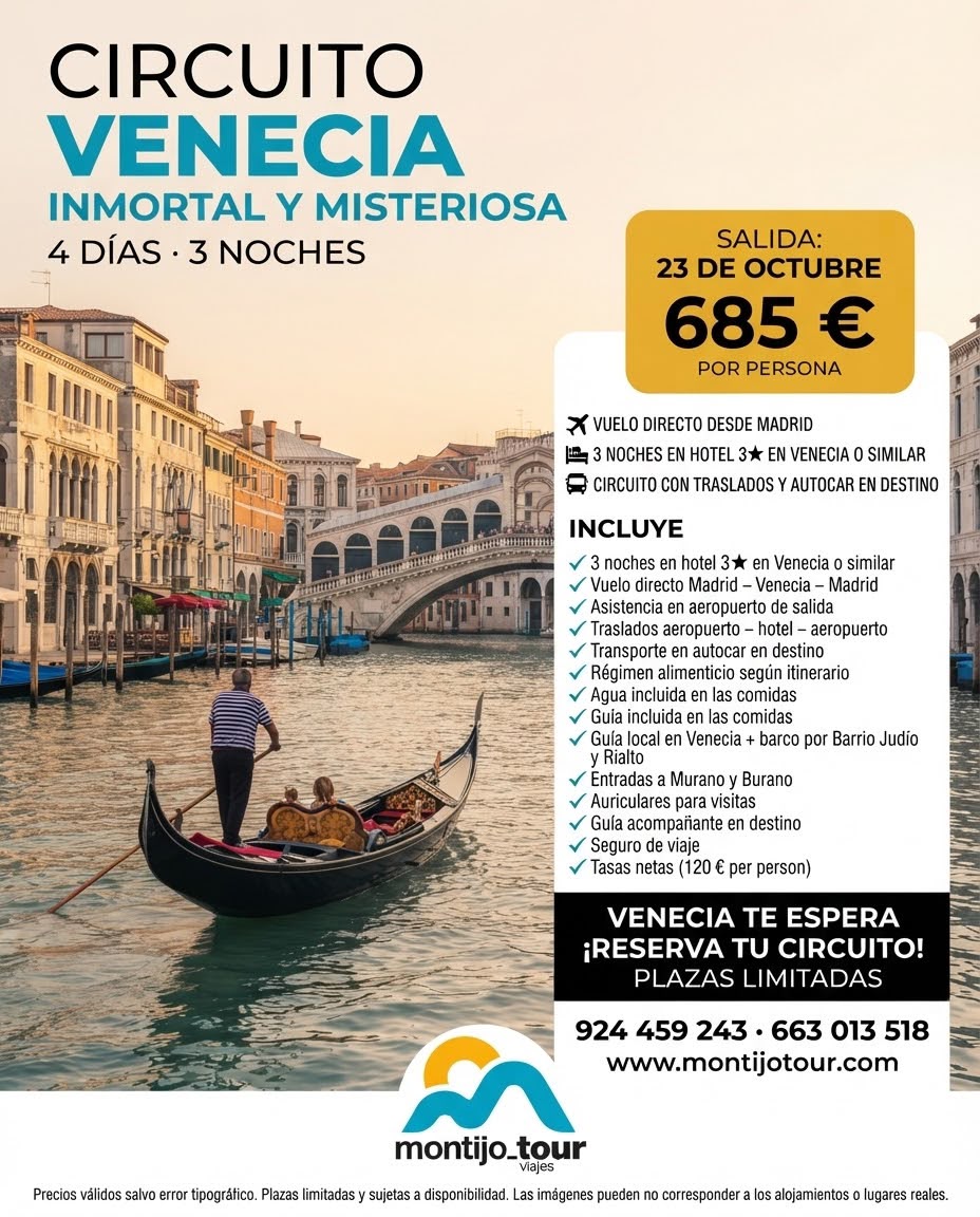 Venecia, octubre, 3 noches