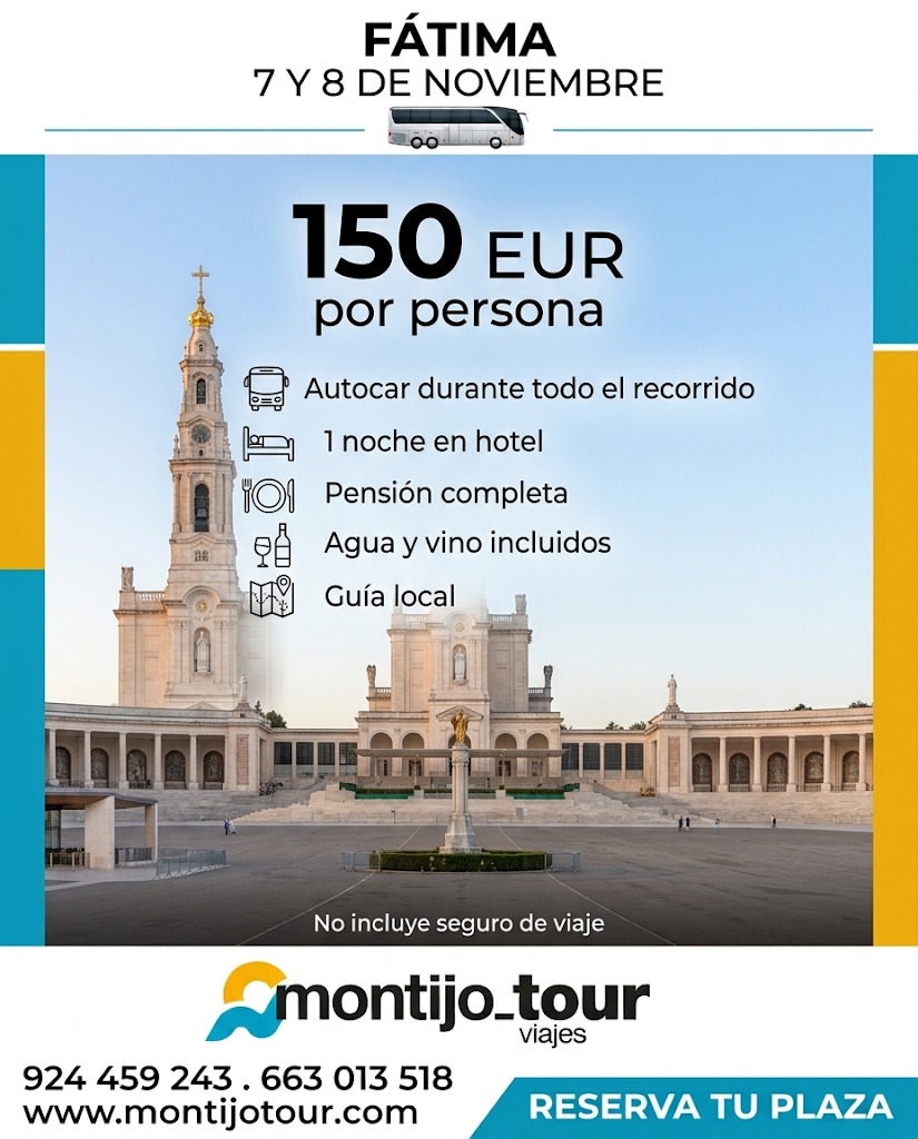 Fatima, Autocar, Noviembre, 1 noche