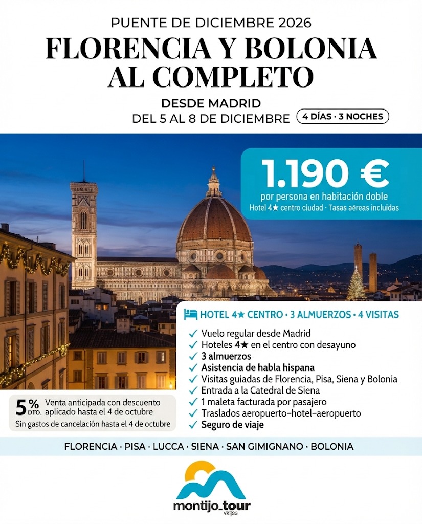 Florencia y Bolonia, Puente Diciembre, Europa