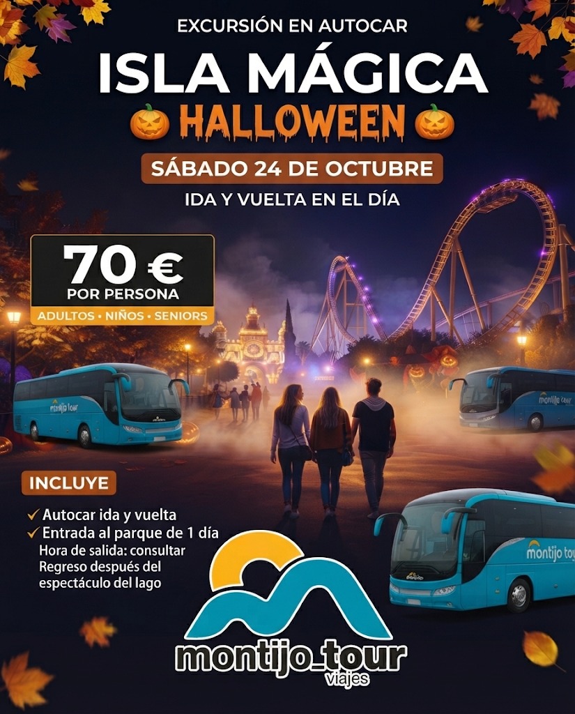 Isla Mágica, Haloween, ida y vuelta, con autocar