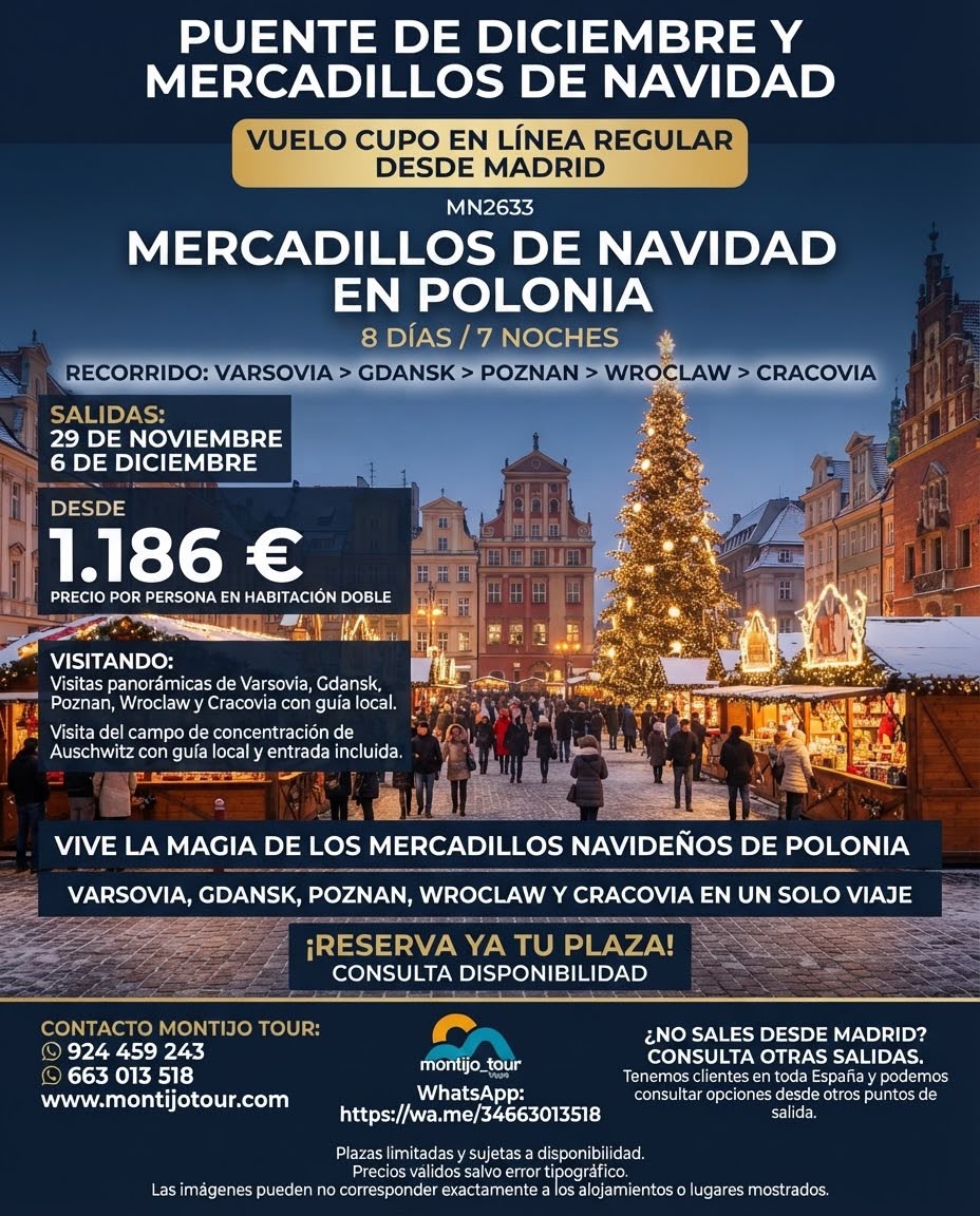 Mercadillo Navideño, Polonia, 8 días, Noviembre y Diciembre,