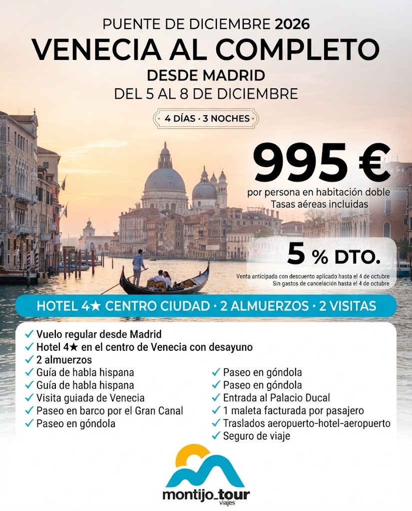 Venecia, Puente Diciembre, Europa, vuelos, hotel,