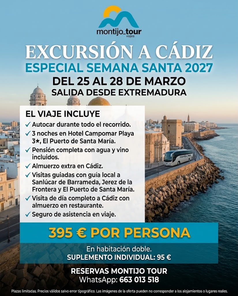Cadiz, marzo 2027, Semana Santa 2027