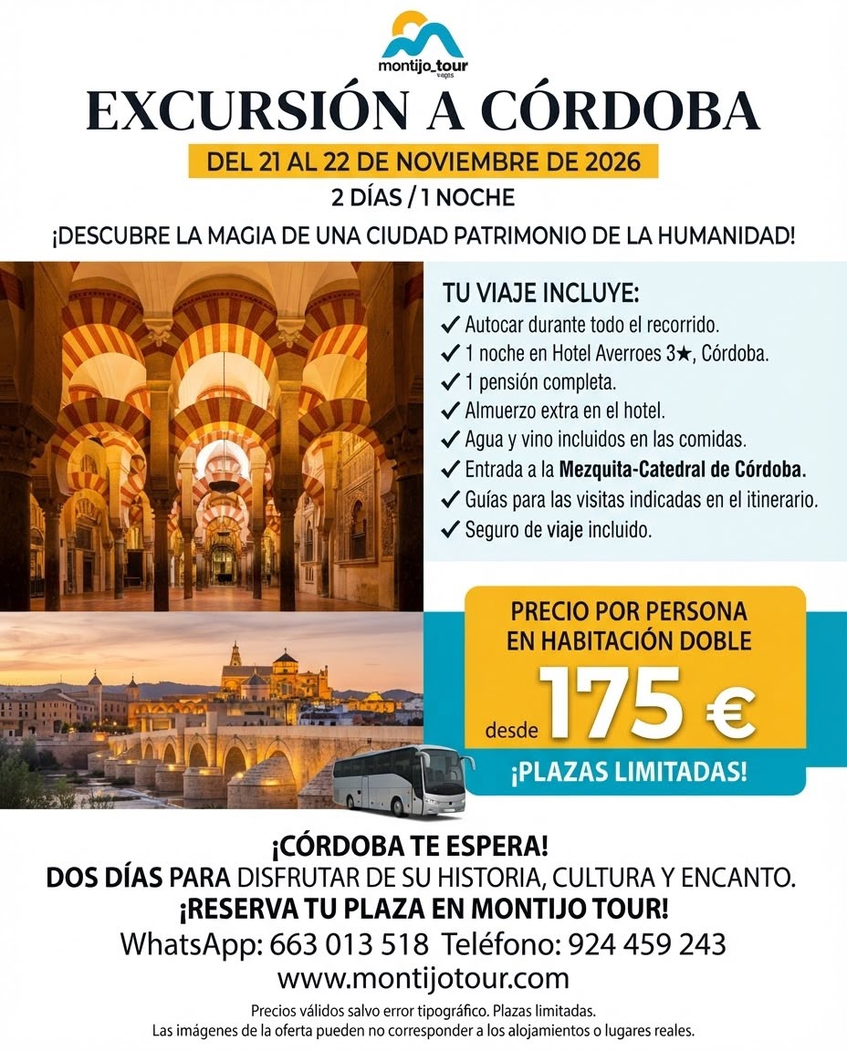 Cordoba, Autocar, noviembre, todo incluido