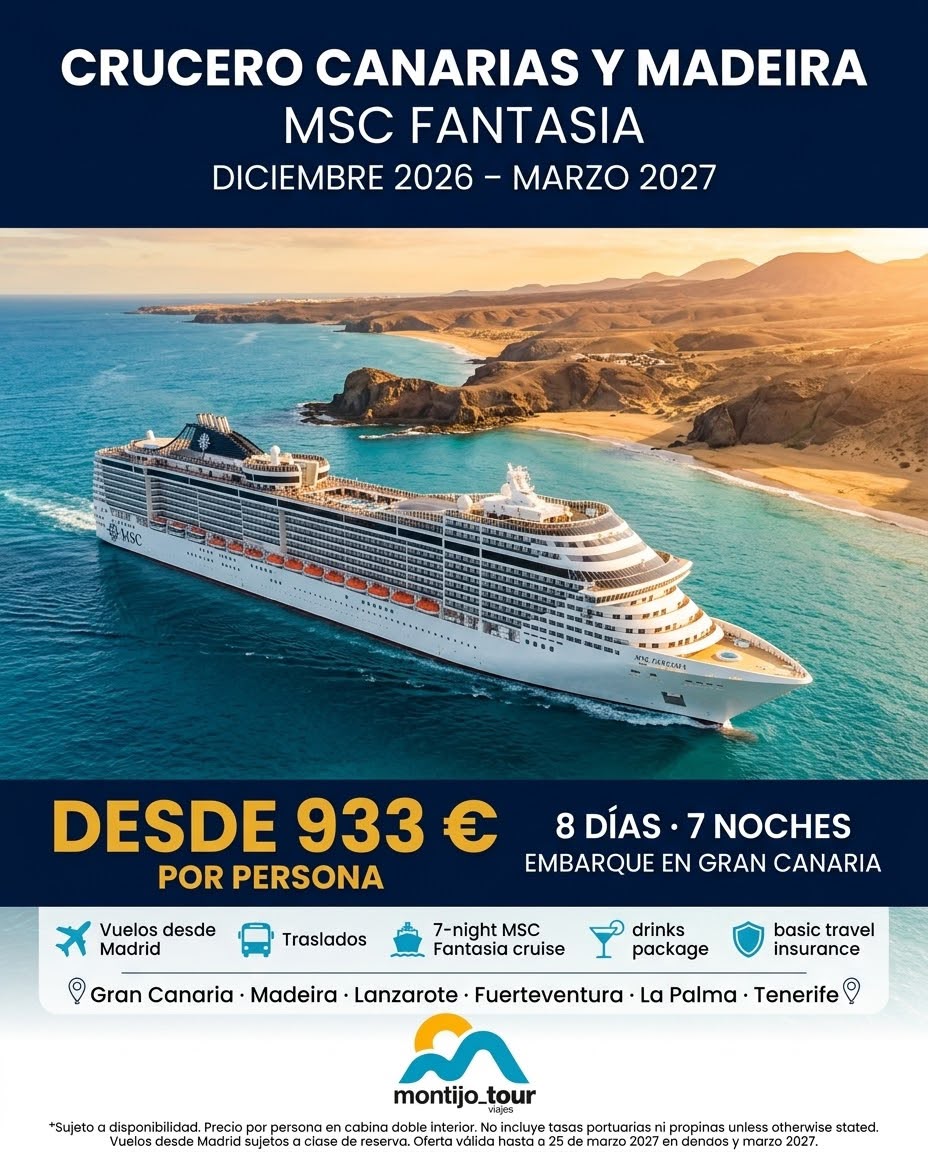 Crucero Canaarias y Madeira, desde Sevilla, dic,26 a mar,27