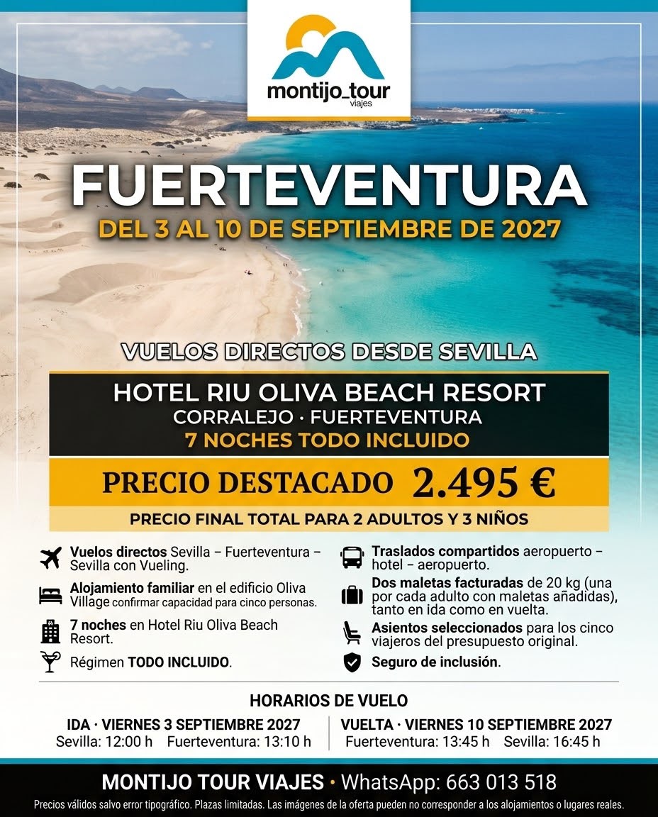 Fuerteventura, Septiembre 2027, Playa, hotel , vuelos