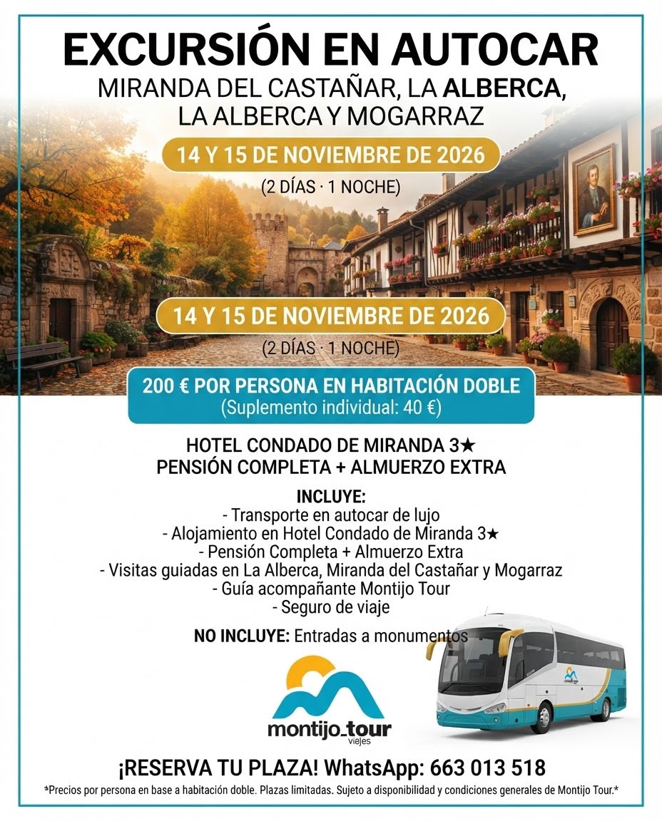 La Alberca, en autocar, noviembre