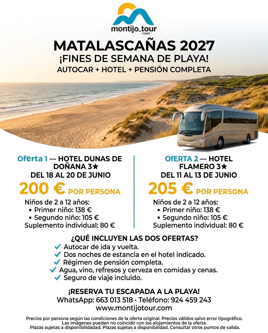 Matalascañas, Verano 2027, con Autocar,